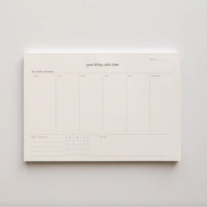 Strawberry Goose good things take time weekly note pad paper sealed $23